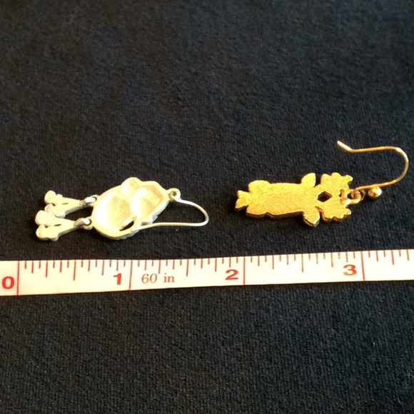 Vintage Christmas Cats & Reindeer Earrings - Picture 6 of 6